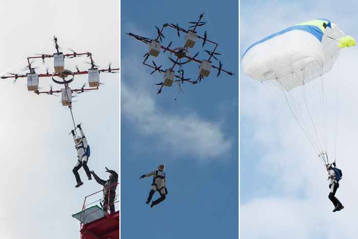 salto desde un drone