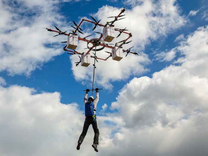 salto desde un drone