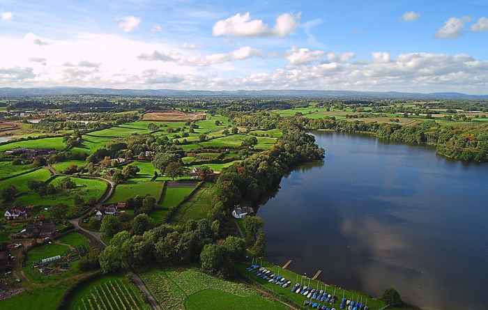 condado de Shropshire desde un drone
