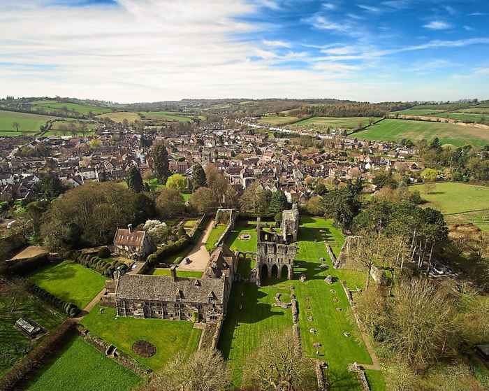 condado de Shropshire desde un drone