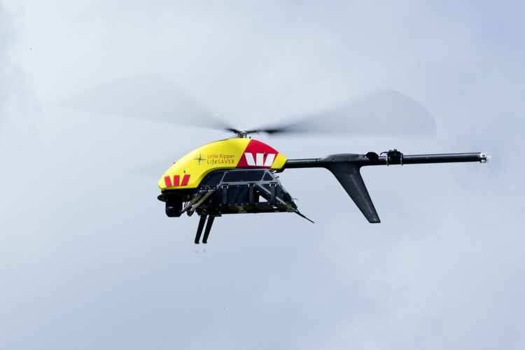 drone Little Ripper para vigilancia de tiburones en Australia