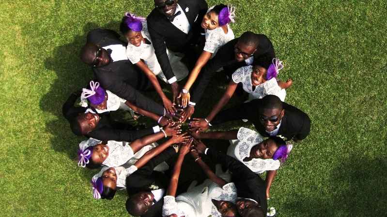 invitados a una boda en Aburi, Ghana