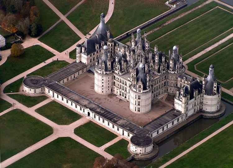 inundación del castillo de Chambord, Francia