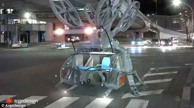 drone ambulancia en una calle