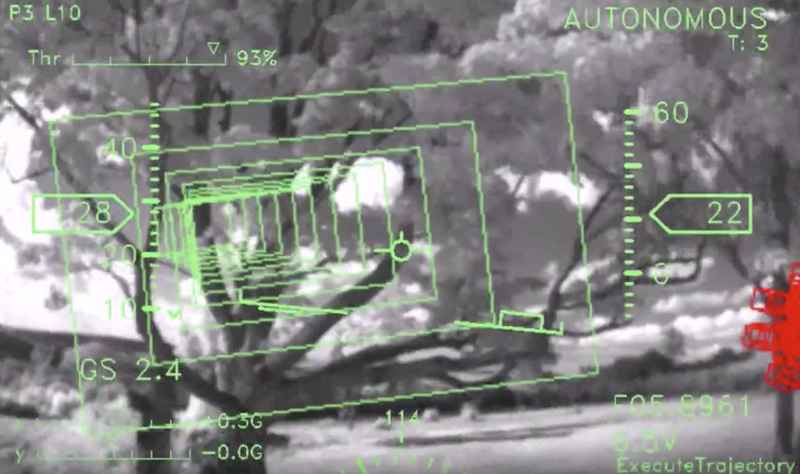 drone esquiva árboles