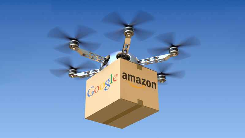 entrega de un paquete con drone entrega de un paquete con drone