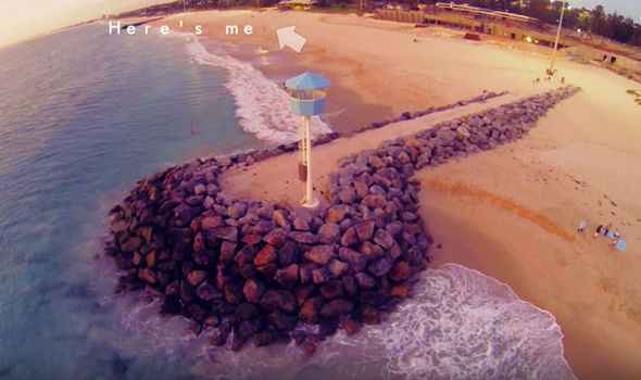 hombre corre para salvar su drone